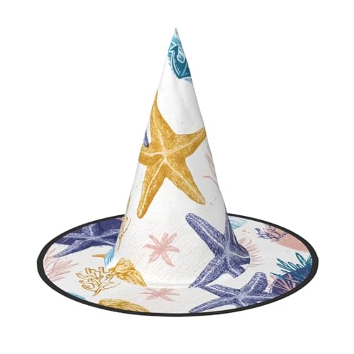 RTCVXZDSA Starfish2 Halloween Hut - Volldruck-Design, bequemes Oxford-Tuch, faltbar und leicht für Partys und Rollenspiele von RTCVXZDSA