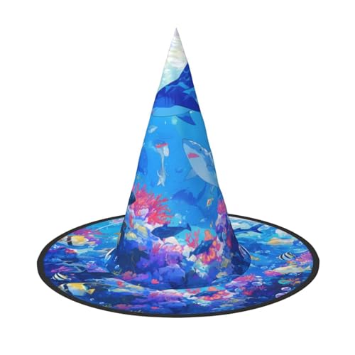 RTCVXZDSA The Underwater World Halloween Hut - Volldruck-Design, bequemes Oxford-Tuch, faltbar und leicht für Partys und Rollenspiele von RTCVXZDSA