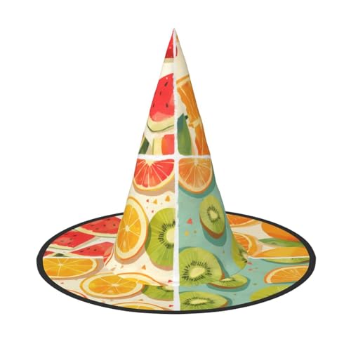 RTCVXZDSA Vibrant Fruits Halloween Hut - Volldruck-Design, bequemes Oxford-Tuch, faltbar und leicht für Partys und Rollenspiele von RTCVXZDSA