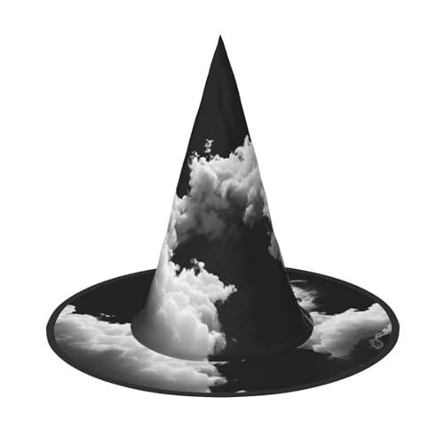 RTCVXZDSA White Cloud Halloween Hut - Volldruck-Design, bequemes Oxford-Tuch, faltbar und leicht für Partys und Rollenspiele von RTCVXZDSA