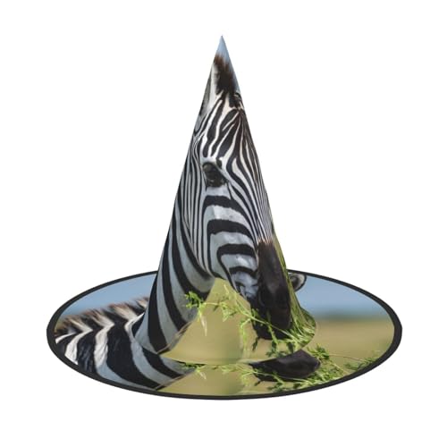 RTCVXZDSA Zebra Halloween Hut - Volldruck-Design, bequemes Oxford-Tuch, faltbar und leicht für Partys und Rollenspiele von RTCVXZDSA