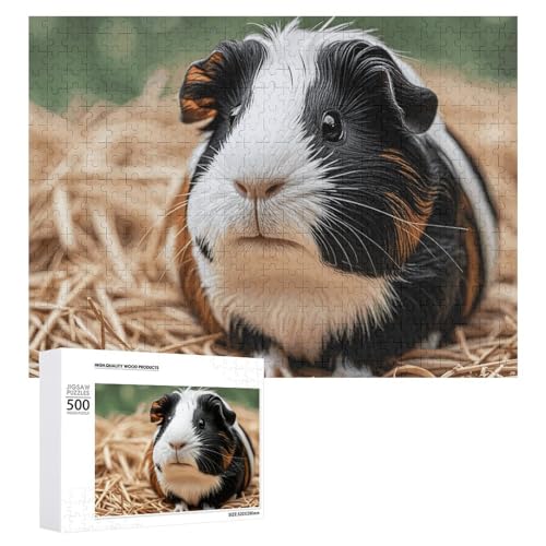 Puzzle, 500 Stück, herausfordernd, niedlich, Meerschweinchen, lustiges Puzzle, Holzpuzzle für Erwachsene und Familien Puzzle, 500 Stück, herausfordernd, niedlich, Meerschweinchen, lustiges Puzzle, Holzpuzzle für Erwachsene und Familien von RTFGHJS