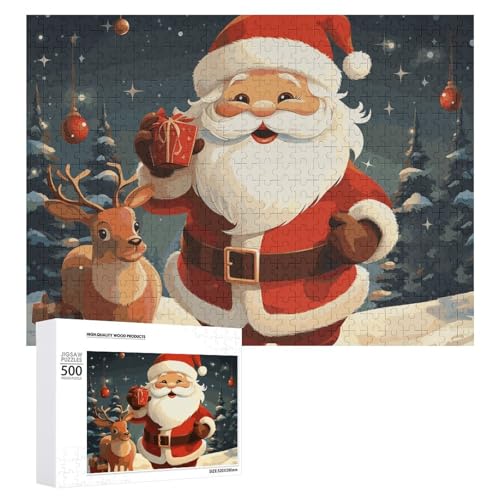 Puzzle, 500 Teile, herausforderndes Weihnachtsmann-Spaß-Puzzle, Holzpuzzle für Erwachsene und Familien Puzzle, 500 Teile, herausforderndes Weihnachtsmann-Spaß-Puzzle, Holzpuzzle für Erwachsene und Familien von RTFGHJS