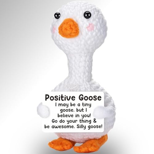 Pocket Hug Positive Gans, Kuscheltier aus Kreativer Strickwolle, Mutmacher Geschenk für Frauen & Mädchen, Glücksbringer für Prüfung, Gute Besserung Gans-Token, Klein Geschenk für Freundin & Freund Pocket Hug Positive Gans, Kuscheltier aus Kreativer Strickwolle, Mutmacher Geschenk für Frauen & Mädchen, Glücksbringer für Prüfung, Gute Besserung Gans-Token, Klein Geschenk für Freundin & Freund von RTIOUJGI