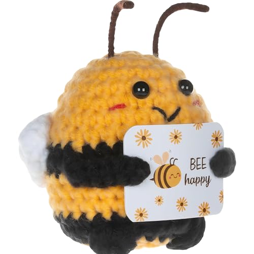 RTIOUJGI Pocket Hug Biene Glücksbringer – Handgestrickte Biene ca. 7 cm, süßes & positives Design – 1 Stück Familie, Freunde & Büro RTIOUJGI Pocket Hug Biene Glücksbringer – Handgestrickte Biene ca. 7 cm, süßes & positives Design – 1 Stück Familie, Freunde & Büro von RTIOUJGI