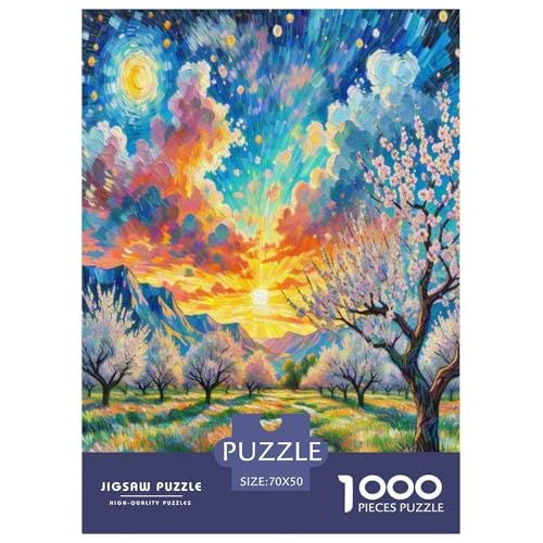 Aprikosenblüte Puzzle 1000 Teile Schwer Puzzle Spielzeug Lernspiel Impossible Herausforderungsspielzeug Für Erwachsene Und Kinder in Bewährter 70x50cm/1000pcs von RTSMSDMPS