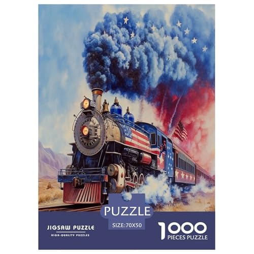 Dampfzug Puzzle 1000 Teile Schwer Puzzle Spielzeug Lernspiel Impossible Herausforderungsspielzeug Für Erwachsene Und Kinder Ab 12 Jahren 70x50cm/1000pcs von RTSMSDMPS