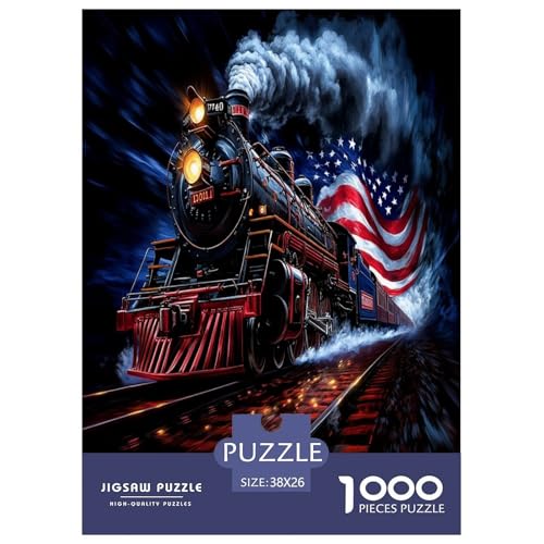 Dampfzug Puzzle 1000 Teile Schwer Puzzle Spielzeug Lernspiel Impossible Herausforderungsspielzeug Für Erwachsene Und Kinder in Bewährter 38x26cm/1000pcs von RTSMSDMPS