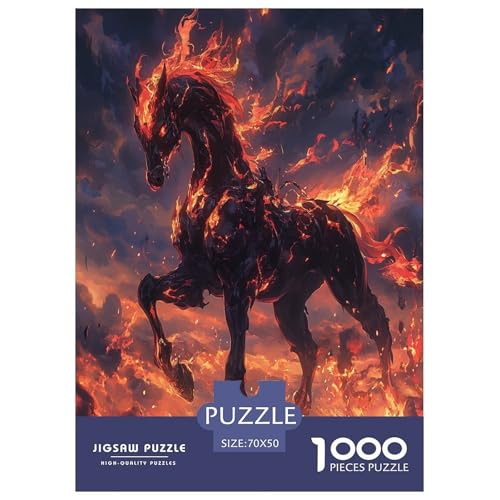 Fine Pferd Puzzle 1000-teilige Schwer Puzzle Spielzeug Lernspiel Impossible Herausforderungsspielzeug Für Erwachsene Kinder 70x50cm/1000pcs von RTSMSDMPS