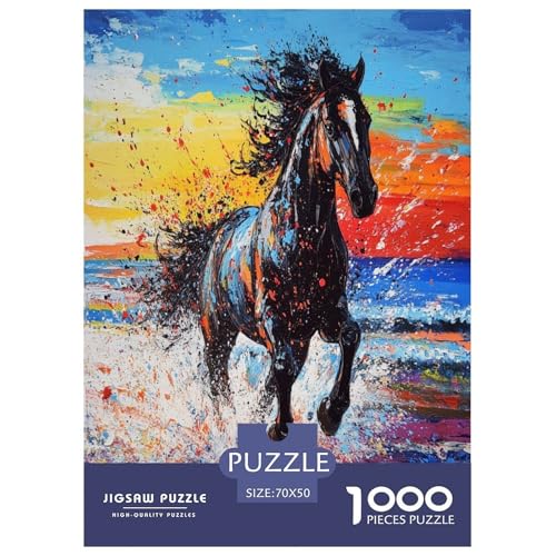 Fine Pferd Puzzles 1000 Teile Schwer Puzzle Spielzeug Lernspiel Impossible Herausforderungsspielzeug Für Erwachsene Kinder 70x50cm/1000pcs von RTSMSDMPS