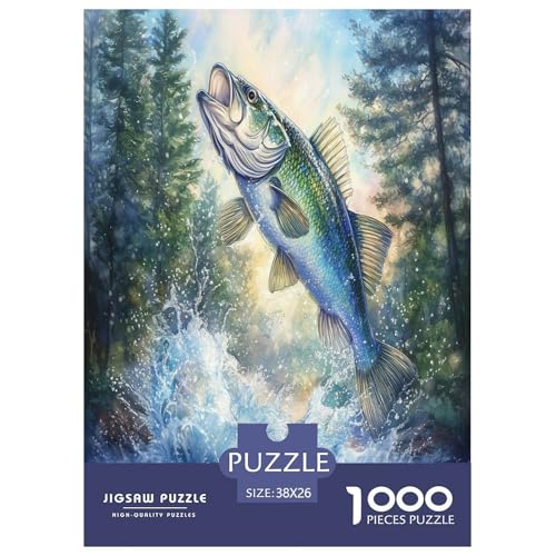 Forelle Puzzle 1000-teilige Schwer Puzzle Spielzeug Lernspiel Impossible Herausforderungsspielzeug Für Erwachsene Und Kinder Ab 12 Jahren 38x26cm/1000pcs von RTSMSDMPS