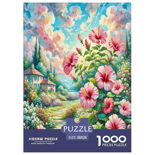 Hibiscus Puzzles 1000-teilige Schwer Puzzle Spielzeug Lernspiel Impossible Herausforderungsspielzeug Für Erwachsene Und Kinder in Bewährter 38x26cm/1000pcs von RTSMSDMPS