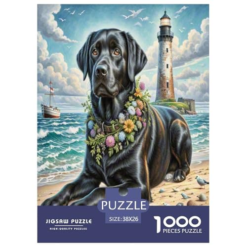 Labrador Retriever Puzzles 1000 Teile Schwer Puzzle Spielzeug Lernspiel Impossible Herausforderungsspielzeug Für Erwachsene Und Kinder Ab 14 Jahren 38x26cm/1000pcs von RTSMSDMPS