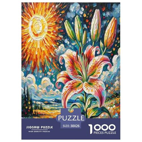 Lilie Puzzle 1000-teilige Schwer Puzzle Spielzeug Lernspiel Impossible Herausforderungsspielzeug Für Erwachsene Und Kinder in Bewährter 38x26cm/1000pcs von RTSMSDMPS