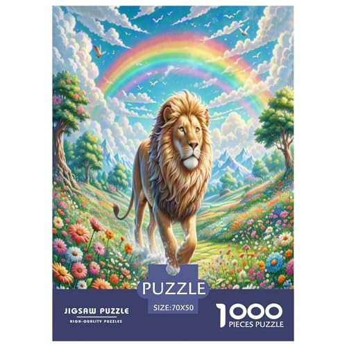 Löwen Puzzles 1000 Teile Schwer Puzzle Spielzeug Lernspiel Impossible Herausforderungsspielzeug Für Erwachsene Kinder 70x50cm/1000pcs von RTSMSDMPS