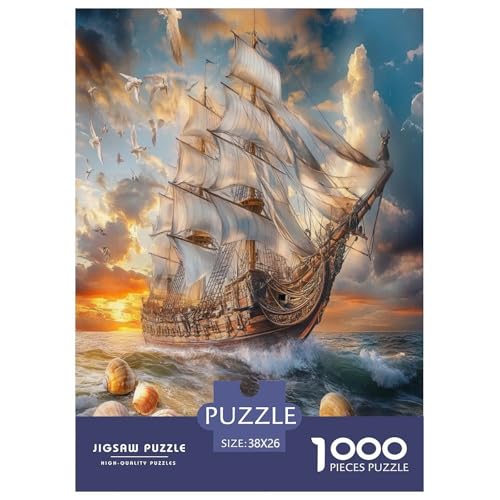 Segelboot Puzzles 1000 Teile Schwer Puzzle Spielzeug Pädagogisches Spiel Impossible Herausforderung Spielzeug Für Erwachsene Und Kinder in Bewährter 38x26cm/1000pcs von RTSMSDMPS
