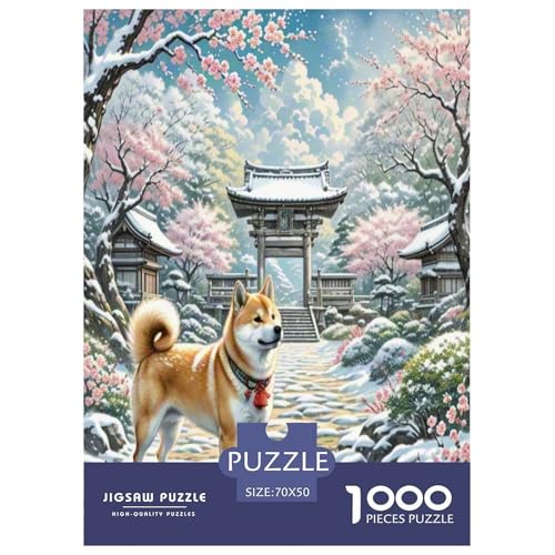 Shiba Inu Puzzles 1000 Teile Schwer Puzzle Spielzeug Pädagogisches Spiel Impossible Herausforderungsspielzeug Für Erwachsene Kinder 70x50cm/1000pcs von RTSMSDMPS