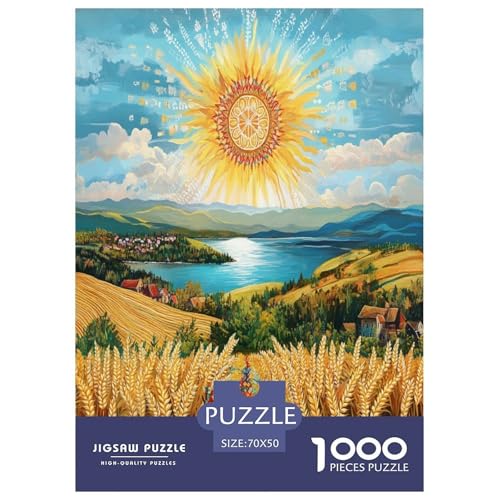 Weizenfeld Puzzle 1000 Teile Schwer Puzzle Spielzeug Lernspiel Impossible Herausforderungsspielzeug Für Erwachsene Und Kinder Ab 12 Jahren 70x50cm/1000pcs von RTSMSDMPS