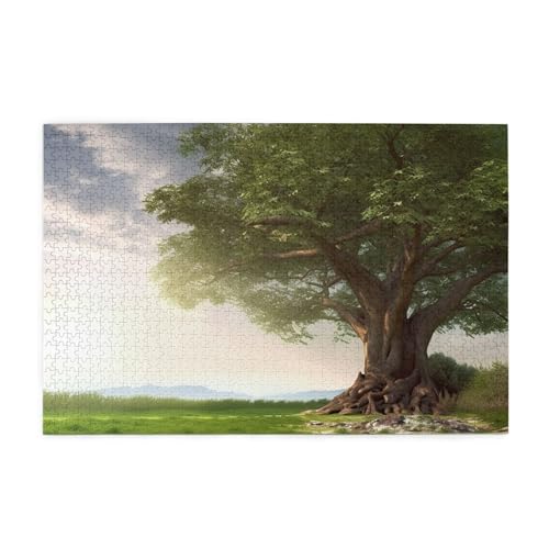 1000-teiliges Puzzle für Erwachsene, herausfordernde Puzzles für Spielabende, Baum mit Ast, Landschaft, Holzpuzzle, personalisierbar, individuelle Holzpuzzles für Familie, Bildpuzzle, fertige Größe 1000-teiliges Puzzle für Erwachsene, herausfordernde Puzzles für Spielabende, Baum mit Ast, Landschaft, Holzpuzzle, personalisierbar, individuelle Holzpuzzles für Familie, Bildpuzzle, fertige Größe von RTSTNMBD