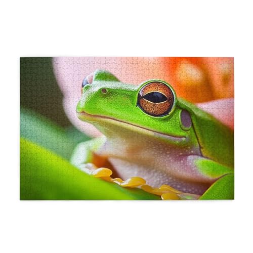 1000-teiliges Puzzle für Erwachsene, herausfordernde Puzzles für Spielabende, Baumfrosch, Holzpuzzle, personalisierbar, individuelle Holzpuzzles für Familie, Bildpuzzle, fertige Größe 74,9 x 50 cm 1000-teiliges Puzzle für Erwachsene, herausfordernde Puzzles für Spielabende, Baumfrosch, Holzpuzzle, personalisierbar, individuelle Holzpuzzles für Familie, Bildpuzzle, fertige Größe 74,9 x 50 cm von RTSTNMBD