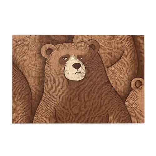 1000-teiliges Puzzle für Erwachsene, herausfordernde Puzzles für Spielabende, Braunbär, Holzpuzzle, personalisierbar, individuelle Holzpuzzles für Familie, Bildpuzzle, fertige Größe 74,9 x 50 cm 1000-teiliges Puzzle für Erwachsene, herausfordernde Puzzles für Spielabende, Braunbär, Holzpuzzle, personalisierbar, individuelle Holzpuzzles für Familie, Bildpuzzle, fertige Größe 74,9 x 50 cm von RTSTNMBD