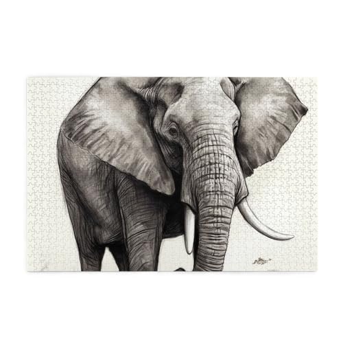 1000-teiliges Puzzle für Erwachsene, herausfordernde Puzzles für Spielabende, Elefantenskizze, Holzpuzzle, personalisierbar, individuelle Holzpuzzles für Familie, Bildpuzzle, fertige Größe 74,9 x 50 1000-teiliges Puzzle für Erwachsene, herausfordernde Puzzles für Spielabende, Elefantenskizze, Holzpuzzle, personalisierbar, individuelle Holzpuzzles für Familie, Bildpuzzle, fertige Größe 74,9 x 50 von RTSTNMBD