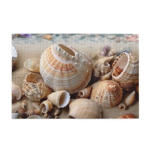 1000-teiliges Puzzle für Erwachsene, herausfordernde Puzzles für Spielabende, Muscheln von The Seashore, Holzpuzzle, personalisierbar, individuelle Holzpuzzles für Familie, Bildpuzzle, fertige Größe 1000-teiliges Puzzle für Erwachsene, herausfordernde Puzzles für Spielabende, Muscheln von The Seashore, Holzpuzzle, personalisierbar, individuelle Holzpuzzles für Familie, Bildpuzzle, fertige Größe von RTSTNMBD