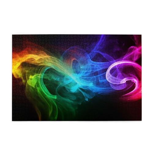 1000-teiliges Puzzle für Erwachsene, herausfordernde Puzzles für Spielabende, Regenbogenrauch, Holzpuzzle, personalisierbar, individuelle Holzpuzzles für Familie, Bildpuzzle, fertige Größe 74,9 x 50 1000-teiliges Puzzle für Erwachsene, herausfordernde Puzzles für Spielabende, Regenbogenrauch, Holzpuzzle, personalisierbar, individuelle Holzpuzzles für Familie, Bildpuzzle, fertige Größe 74,9 x 50 von RTSTNMBD