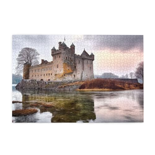1000-teiliges Puzzle für Erwachsene, herausfordernde Puzzles für Spielabende, Schloss in der Nähe von See, Steine, Holzpuzzle, personalisierte Holzpuzzles für Familie, Bildpuzzle, fertige Größe 74,9 x 1000-teiliges Puzzle für Erwachsene, herausfordernde Puzzles für Spielabende, Schloss in der Nähe von See, Steine, Holzpuzzle, personalisierte Holzpuzzles für Familie, Bildpuzzle, fertige Größe 74,9 x von RTSTNMBD
