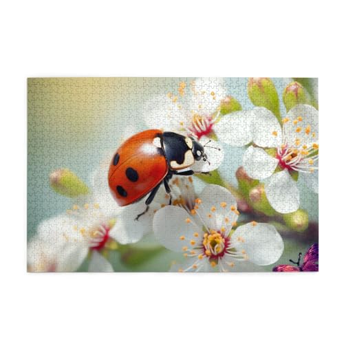 1000-teiliges Puzzle für Erwachsene, herausfordernde Puzzles für Spielabende, Schmetterling, Marienkäfer, Blume, Holzpuzzle, personalisierbar, individuelle Holzpuzzles für Familie, Bildpuzzle, fertige 1000-teiliges Puzzle für Erwachsene, herausfordernde Puzzles für Spielabende, Schmetterling, Marienkäfer, Blume, Holzpuzzle, personalisierbar, individuelle Holzpuzzles für Familie, Bildpuzzle, fertige von RTSTNMBD