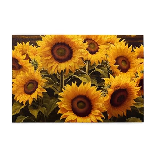 1000-teiliges Puzzle für Erwachsene, herausfordernde Puzzles für Spielabende, Sonnenblumen, Holzpuzzle, personalisierbar, individuelle Holzpuzzles für Familie, Bildpuzzle, fertige Größe 74,9 x 50 cm 1000-teiliges Puzzle für Erwachsene, herausfordernde Puzzles für Spielabende, Sonnenblumen, Holzpuzzle, personalisierbar, individuelle Holzpuzzles für Familie, Bildpuzzle, fertige Größe 74,9 x 50 cm von RTSTNMBD