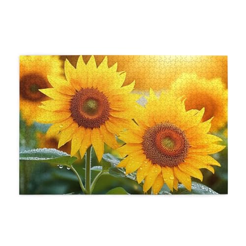 1000-teiliges Puzzle für Erwachsene, herausfordernde Puzzles für Spielabende, Sonnenblumen-Blumen, Holzpuzzle, personalisierbar, individuelle Holzpuzzles für Familie, Bildpuzzle, fertige Größe 74,9 x 1000-teiliges Puzzle für Erwachsene, herausfordernde Puzzles für Spielabende, Sonnenblumen-Blumen, Holzpuzzle, personalisierbar, individuelle Holzpuzzles für Familie, Bildpuzzle, fertige Größe 74,9 x von RTSTNMBD