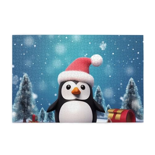 1000-teiliges Puzzle für Erwachsene, herausfordernde Puzzles für Spielabende, Weihnachts-Pinguin, Holzpuzzle, personalisierbar, individuelle Holzpuzzles für Familie, Bildpuzzle, fertige Größe 74,9 x 1000-teiliges Puzzle für Erwachsene, herausfordernde Puzzles für Spielabende, Weihnachts-Pinguin, Holzpuzzle, personalisierbar, individuelle Holzpuzzles für Familie, Bildpuzzle, fertige Größe 74,9 x von RTSTNMBD