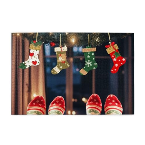 1000-teiliges Puzzle für Erwachsene, herausfordernde Puzzles für Spielabende, Weihnachtssocken, Weihnachtsfeier, Holzpuzzle, personalisierte Holzpuzzles für Familie, Bildpuzzle, fertige Größe 74,9 x 1000-teiliges Puzzle für Erwachsene, herausfordernde Puzzles für Spielabende, Weihnachtssocken, Weihnachtsfeier, Holzpuzzle, personalisierte Holzpuzzles für Familie, Bildpuzzle, fertige Größe 74,9 x von RTSTNMBD