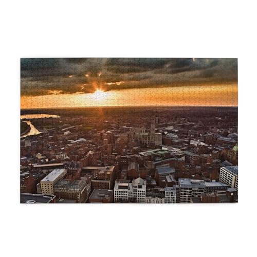 1000-teiliges Puzzle für Erwachsene, herausfordernde Puzzles für Spielabende, York City, Sonnenuntergang, Holzpuzzle, personalisierbar, individuelle Holzpuzzles für Familie, Bildpuzzle, fertige Größe 1000-teiliges Puzzle für Erwachsene, herausfordernde Puzzles für Spielabende, York City, Sonnenuntergang, Holzpuzzle, personalisierbar, individuelle Holzpuzzles für Familie, Bildpuzzle, fertige Größe von RTSTNMBD