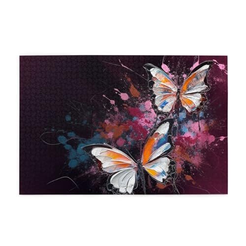 1000-teiliges Puzzle für Erwachsene, herausfordernde Puzzles für Spielabende, abstraktes Schmetterling, Holzpuzzle, personalisierbar, individuelle Holzpuzzles für Familie, Bildpuzzle, fertige Größe 1000-teiliges Puzzle für Erwachsene, herausfordernde Puzzles für Spielabende, abstraktes Schmetterling, Holzpuzzle, personalisierbar, individuelle Holzpuzzles für Familie, Bildpuzzle, fertige Größe von RTSTNMBD