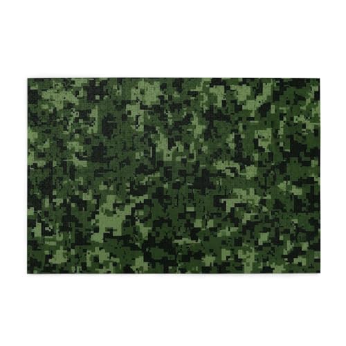 1000-teiliges Puzzle für Erwachsene, herausfordernde Puzzles für Spielabende, grüne Armee, digitales Camouflage, Holzpuzzle, personalisierbar, individuelle Holzpuzzles für Familie, Bildpuzzle, fertige von RTSTNMBD