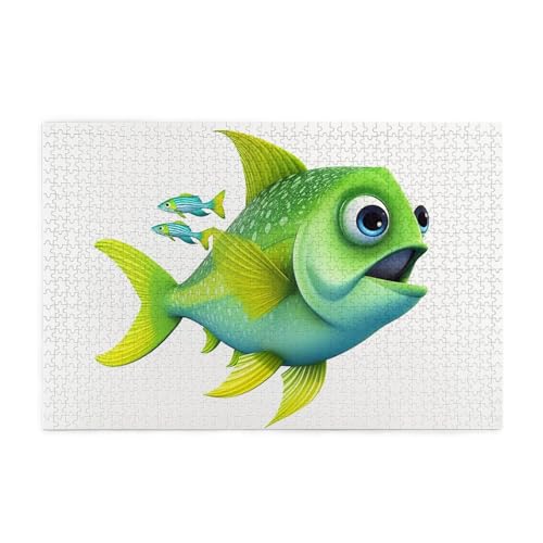1000-teiliges Puzzle für Erwachsene, herausfordernde Puzzles für Spielabende, grüne Fische, Holzpuzzle, personalisierte Holzpuzzles für Familie, Bildpuzzle, fertige Größe 74,9 x 50 cm 1000-teiliges Puzzle für Erwachsene, herausfordernde Puzzles für Spielabende, grüne Fische, Holzpuzzle, personalisierte Holzpuzzles für Familie, Bildpuzzle, fertige Größe 74,9 x 50 cm von RTSTNMBD