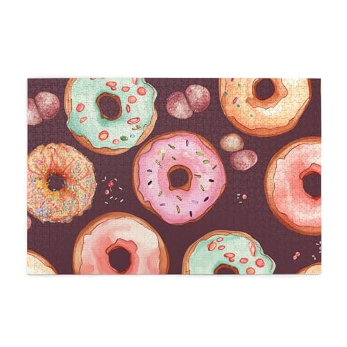 1000-teiliges Puzzle für Erwachsene, herausfordernde Puzzles für Spielabende, hübsche Donuts, Holzpuzzle, personalisierbar, individuelle Holzpuzzles für Familie, Bildpuzzle, fertige Größe 74,9 x 50 cm 1000-teiliges Puzzle für Erwachsene, herausfordernde Puzzles für Spielabende, hübsche Donuts, Holzpuzzle, personalisierbar, individuelle Holzpuzzles für Familie, Bildpuzzle, fertige Größe 74,9 x 50 cm von RTSTNMBD