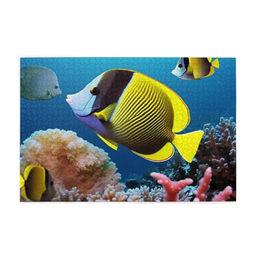 1000-teiliges Puzzle für Erwachsene, herausfordernde Puzzles für Spielabende, tropische Fische, Holzpuzzle, personalisierbar, individuelle Holzpuzzles für Familie, Bildpuzzle, fertige Größe 74,9 x 50 1000-teiliges Puzzle für Erwachsene, herausfordernde Puzzles für Spielabende, tropische Fische, Holzpuzzle, personalisierbar, individuelle Holzpuzzles für Familie, Bildpuzzle, fertige Größe 74,9 x 50 von RTSTNMBD