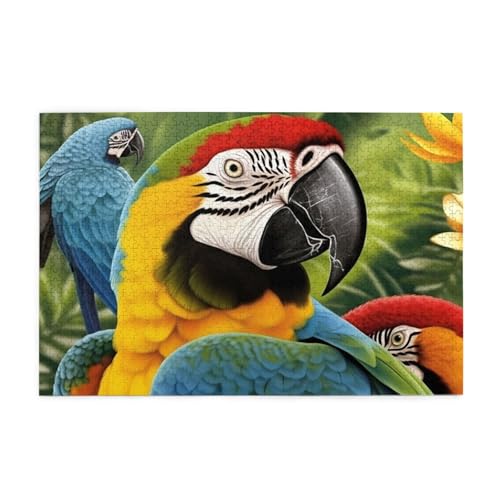 1000-teiliges Puzzle für Erwachsene, herausfordernde Puzzles für Spielabende, tropischer Papagei, Holzpuzzle, personalisierbar, individuelle Holzpuzzles für Familie, Bildpuzzle, fertige Größe 74,9 x 1000-teiliges Puzzle für Erwachsene, herausfordernde Puzzles für Spielabende, tropischer Papagei, Holzpuzzle, personalisierbar, individuelle Holzpuzzles für Familie, Bildpuzzle, fertige Größe 74,9 x von RTSTNMBD