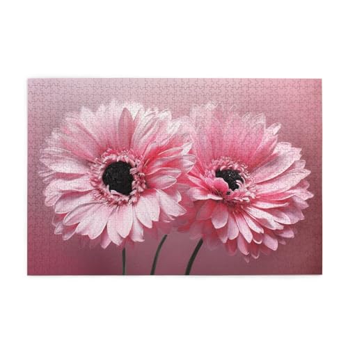 1000-teiliges Puzzle für Erwachsene, herausfordernde Puzzles für Spielabende, zwei rosa florale Holzpuzzle, personalisierbar, individuelle Holzpuzzles für Familie, Bildpuzzle, fertige Größe 74,9 x 50 1000-teiliges Puzzle für Erwachsene, herausfordernde Puzzles für Spielabende, zwei rosa florale Holzpuzzle, personalisierbar, individuelle Holzpuzzles für Familie, Bildpuzzle, fertige Größe 74,9 x 50 von RTSTNMBD