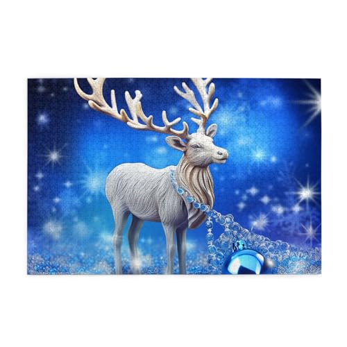 1000-teiliges Puzzle für Erwachsene, herausfordernde Puzzles für Spieleabende, Kristall-Rentier, Weihnachten, Holzpuzzle, personalisierbar, individuelle Holzpuzzles für Familie, Bildpuzzle, fertige 1000-teiliges Puzzle für Erwachsene, herausfordernde Puzzles für Spieleabende, Kristall-Rentier, Weihnachten, Holzpuzzle, personalisierbar, individuelle Holzpuzzles für Familie, Bildpuzzle, fertige von RTSTNMBD