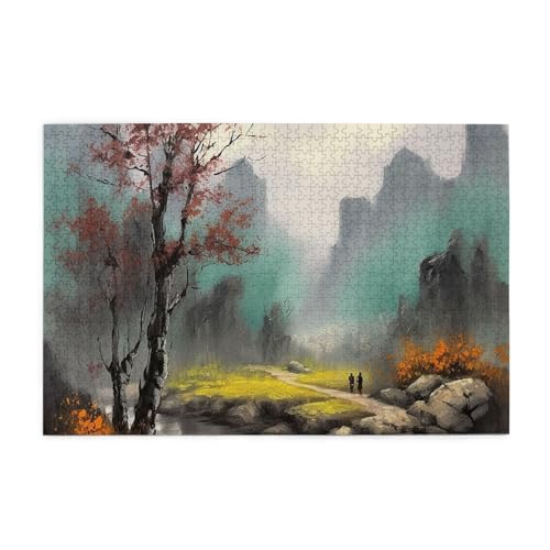 1000-teiliges Puzzle für Erwachsene, herausfordernde Puzzles für Spieleabende, Landschaftsmalerei, Holzpuzzle, personalisierbar, individuelle Holzpuzzles für Familie, Bildpuzzle, fertige Größe 74,9 x 1000-teiliges Puzzle für Erwachsene, herausfordernde Puzzles für Spieleabende, Landschaftsmalerei, Holzpuzzle, personalisierbar, individuelle Holzpuzzles für Familie, Bildpuzzle, fertige Größe 74,9 x von RTSTNMBD