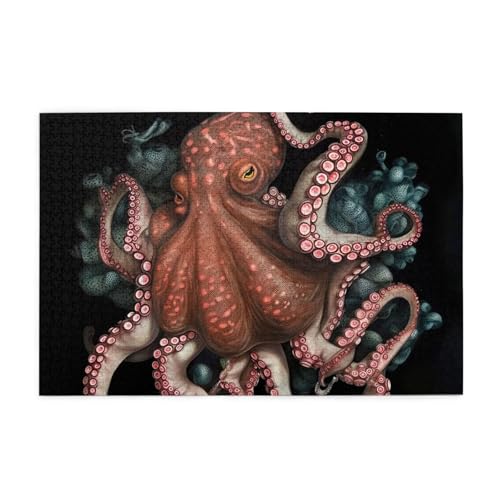 1000-teiliges Puzzle für Erwachsene, herausfordernde Puzzles für Spieleabende, Oktopus, verschlungenes Holzpuzzle, personalisierte, individuelle Holzpuzzles für Familie, Bildpuzzle, fertige Größe 74,9 1000-teiliges Puzzle für Erwachsene, herausfordernde Puzzles für Spieleabende, Oktopus, verschlungenes Holzpuzzle, personalisierte, individuelle Holzpuzzles für Familie, Bildpuzzle, fertige Größe 74,9 von RTSTNMBD