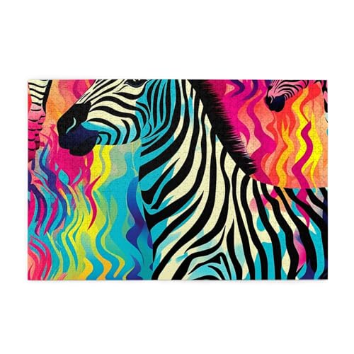 1000-teiliges Puzzle für Erwachsene, herausfordernde Puzzles für Spieleabende, farbiges Zebra-Holzpuzzle, personalisierbar, individuelle Holzpuzzles für Familie, Bildpuzzle, fertige Größe 74,9 x 50 cm 1000-teiliges Puzzle für Erwachsene, herausfordernde Puzzles für Spieleabende, farbiges Zebra-Holzpuzzle, personalisierbar, individuelle Holzpuzzles für Familie, Bildpuzzle, fertige Größe 74,9 x 50 cm von RTSTNMBD