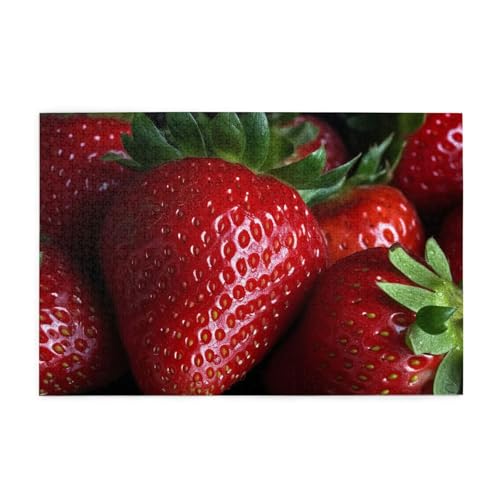 1000-teiliges Puzzle für Erwachsene, herausfordernde Puzzles für Spieleabende, rote Erdbeere, Holzpuzzle, personalisierbar, individuelle Holzpuzzles für Familie, Bildpuzzle, fertige Größe 74,9 x 50 cm 1000-teiliges Puzzle für Erwachsene, herausfordernde Puzzles für Spieleabende, rote Erdbeere, Holzpuzzle, personalisierbar, individuelle Holzpuzzles für Familie, Bildpuzzle, fertige Größe 74,9 x 50 cm von RTSTNMBD