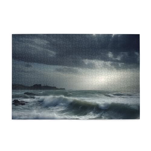 1000-teiliges Puzzle für Erwachsene, herausfordernde Puzzles für Spieleabende, stürmisches Meer, Holzpuzzle, personalisierbar, individuelle Holzpuzzles für Familie, Bildpuzzle, fertige Größe 74,9 x 50 1000-teiliges Puzzle für Erwachsene, herausfordernde Puzzles für Spieleabende, stürmisches Meer, Holzpuzzle, personalisierbar, individuelle Holzpuzzles für Familie, Bildpuzzle, fertige Größe 74,9 x 50 von RTSTNMBD
