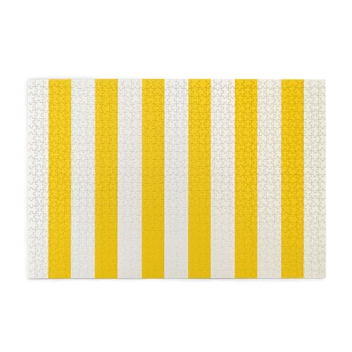 1000-teiliges Puzzle für Erwachsene, herausfordernde Puzzles für Spieleabende, zitronengelbe Streifen, Holzpuzzle, personalisierbar, individuelle Holzpuzzles für Familie, Bildpuzzle, fertige Größe von RTSTNMBD