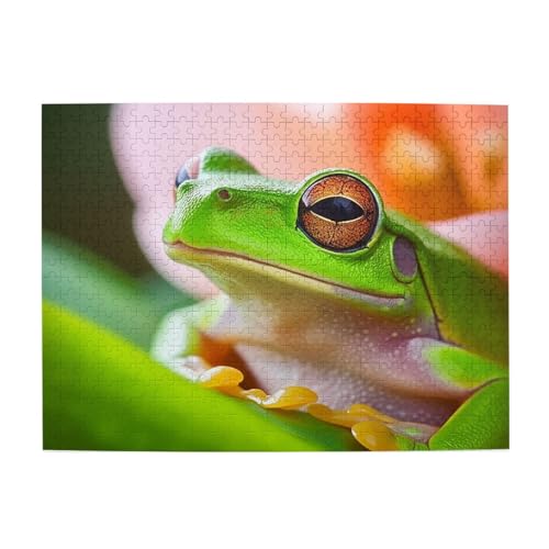 500-teiliges Puzzle für Erwachsene, herausfordernde Puzzles für Spielabende, Baumfrosch, Holzpuzzle, personalisierbar, individuelle Holzpuzzles für Familie, Bildpuzzle, fertige Größe 51,8 x 38,1 cm 500-teiliges Puzzle für Erwachsene, herausfordernde Puzzles für Spielabende, Baumfrosch, Holzpuzzle, personalisierbar, individuelle Holzpuzzles für Familie, Bildpuzzle, fertige Größe 51,8 x 38,1 cm von RTSTNMBD